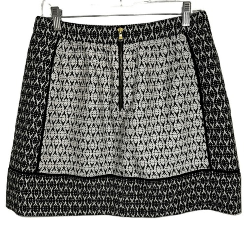 J. CREW Black & White‎ Textured Block Print Mini Skirt With Pockets EUC Size 8 - Picture 5 of 9